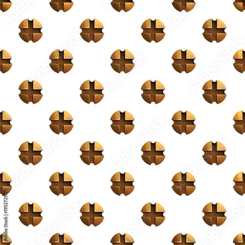 Repeating background showing many bronze phillips head screw tops