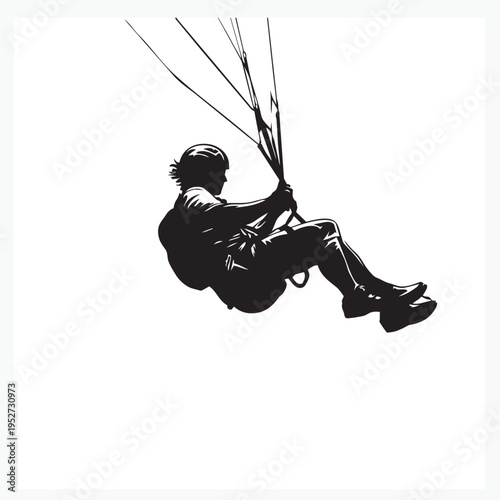 silhouette of a skydiver