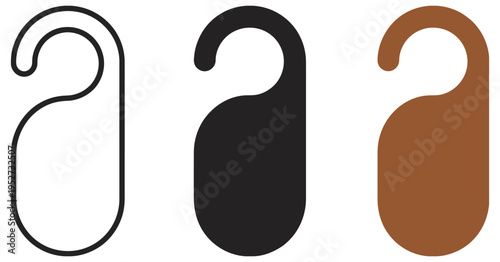 do not disturb door hanger vector icon for privacy in hotels and motels, clean minimal signage design for guest rooms, hospitality concept illustration, modern flat style, isolated on background.