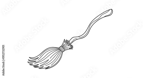 Vector broom icon, cleaning symbol
