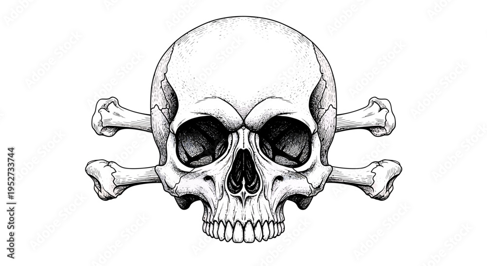 Obraz premium Vector skull and crossbones illustration