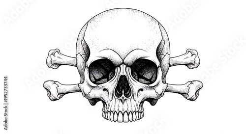Vector skull and crossbones illustration