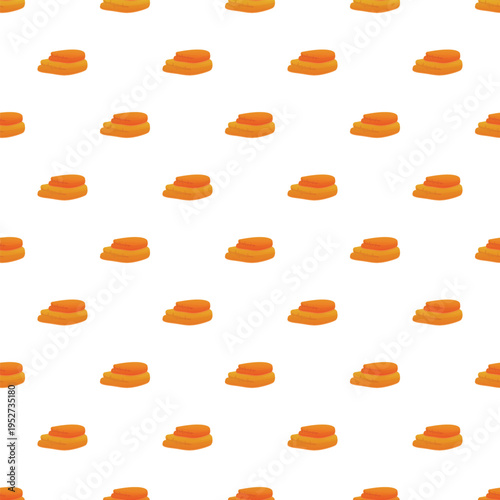 Orange folded towels creating a repeating seamless background pattern