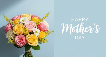 Happy mother's day bouquet of roses and flowers