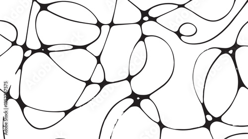 Black and white abstract art background with organic shapes