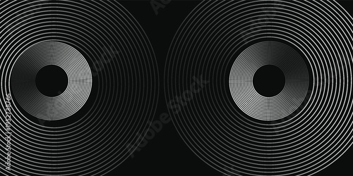 Abstract gold circle lines on dark background. Geometric stripe line art design. Modern luxury template. Suit for presentation, banner, cover, web, flyer, poster, brochure. Vector illustration