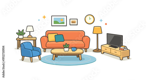 Interior designer furniture layout presenting a cozy living space with clear pathways between furniture elements, reflecting comfort, flow, and human centered