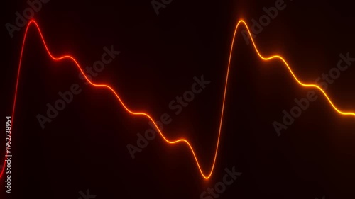 Neon Light Waveform Graphic Display.