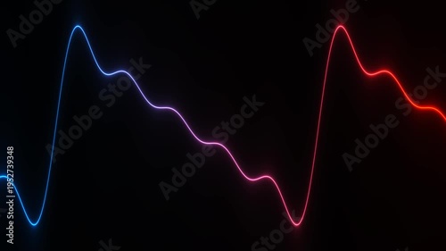 Neon Light Waveform Graphic Display.