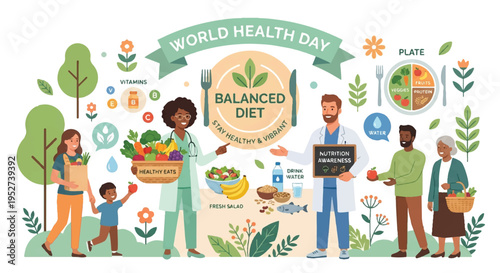 flat illustration of World Health Day