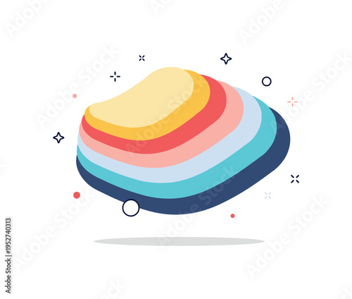 Texture abstract composition with layered organic shapes overlapping in a compact balanced scene expressing depth and tactile contrast. Subtle grain effect and