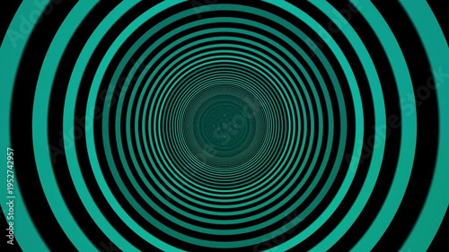 Teal and black concentric circle pattern.