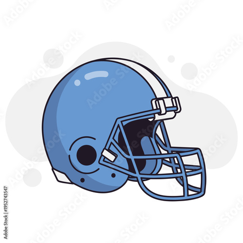 Football helmet isolated on neutral background in profile. non editable strokes