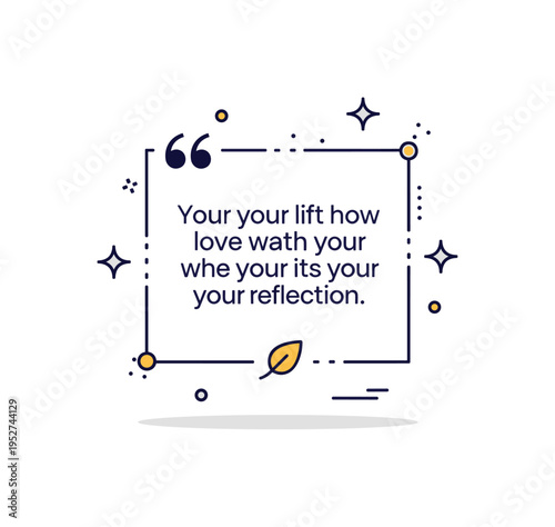 Inspirational quote badge showing a framed short verse area with subtle decorative stars and a small leaf symbol, expressing reflection and renewal. The