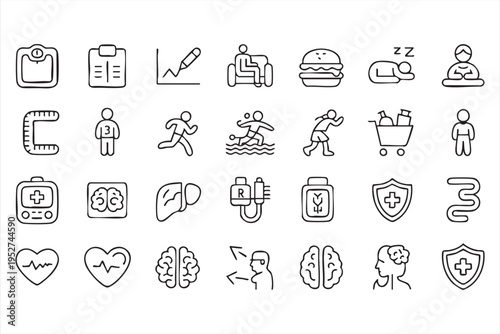 Modern Medical Symbol Icons Collection for Infographic and Templates