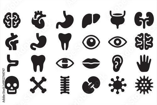 Human Body Organ Icon Collection for Clinical and Educational Design