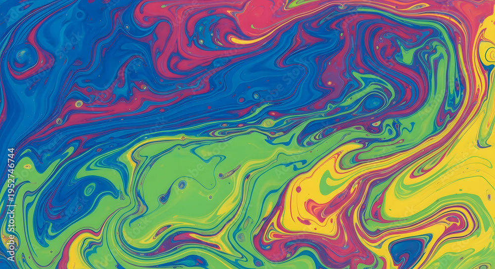 Fototapeta premium Abstract fluid art with vibrant colors isolated on transparent background