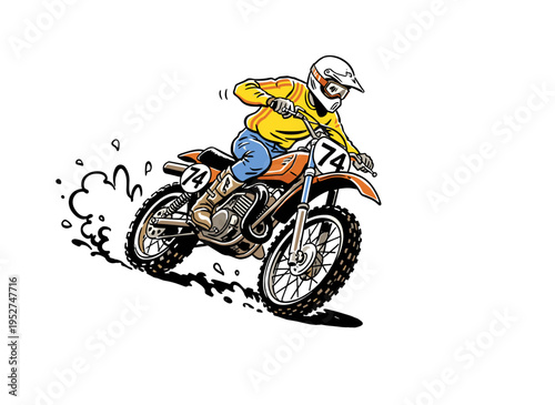 Motocross racing poster design. Road speed graphic print. Extreme racing. Motorcycle print design for t shirt print, poster, sticker, background.