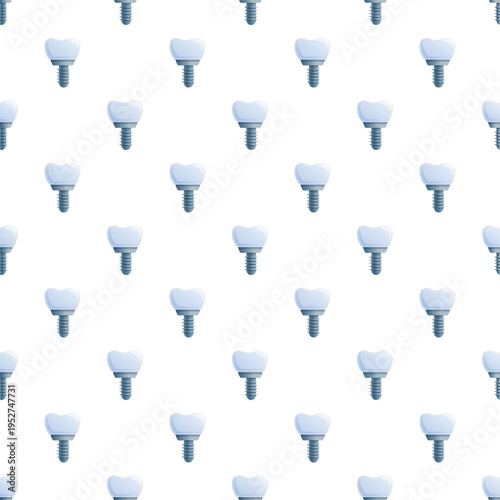 Dental implants forming a repeating pattern, representing modern dentistry and tooth prosthetics
