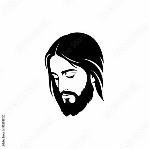 Jesus Christ Face Religious Iconography Symbol.