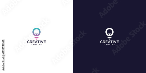 smart bulb logo icon. bulb logo technology. initial logo design O