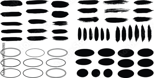 Collection of various brush strokes and shapes