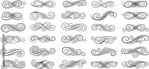 Collection of 32 unique hand drawn calligraphy lettering examples