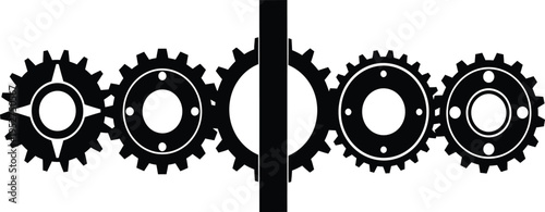 Interconnected gears and cogs mechanical design