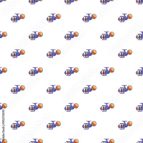 Fishing reels repeating on a white background creating a leisure activity pattern