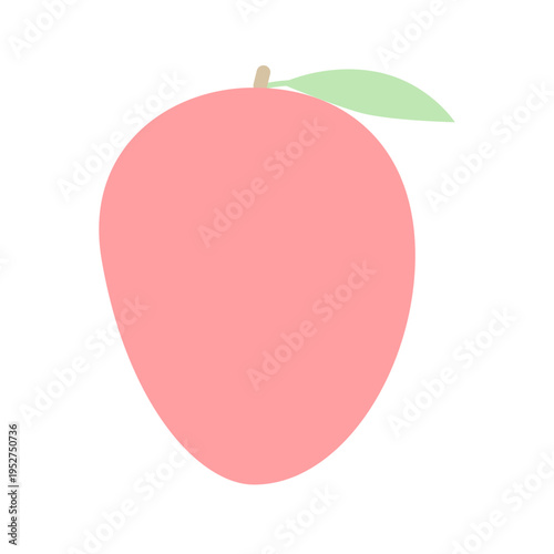 マンゴーのシンプルなフラットアイコン やさしいピンク色の果物イラスト