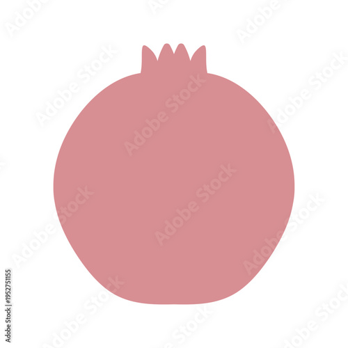 ざくろのシンプルなフラットアイコン やさしいピンク色の果物イラスト