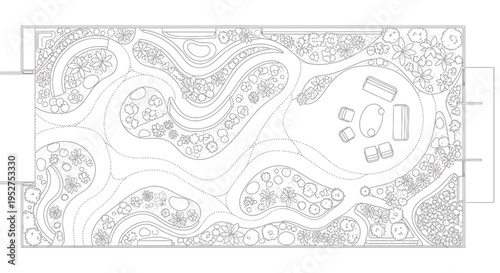 Vector illustration of a landscape design plan