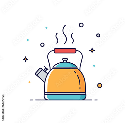 Small batch brewing tradition illustrated by a compact kettle icon with gentle steam lines rising above, symbolizing careful temperature control and home craft