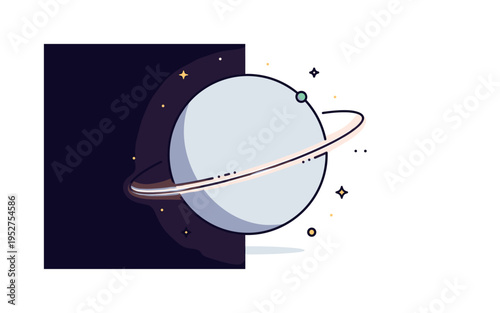 Outer rim of a distant planet glowing softly against deep space symbolizing mystery and cosmic exploration. A thin illuminated edge and tiny star accents