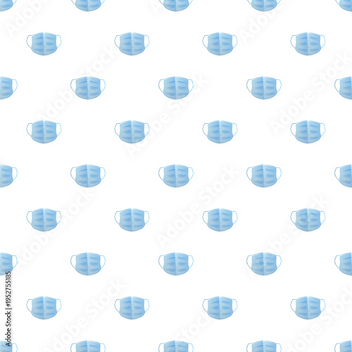 Blue surgical masks creating a seamless pattern, symbolizing health, safety, and hygiene during a pandemic