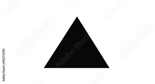 Simple black triangle against a white background silhouette