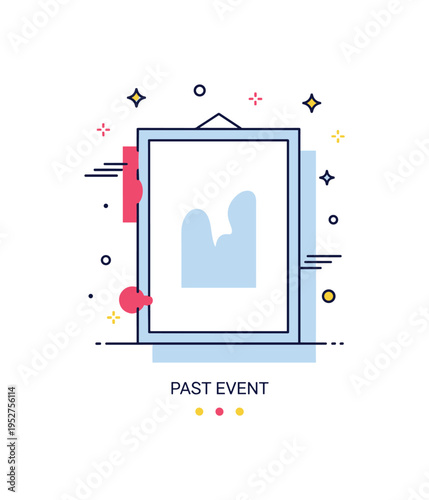 Faded poster frame gallery wall concept with a minimal frame containing a barely visible abstract shape, symbolizing forgotten art and subtle storytelling. A