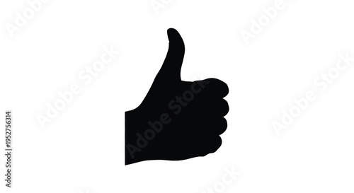 A black hand giving a thumbs up gesture minimalist silhouette