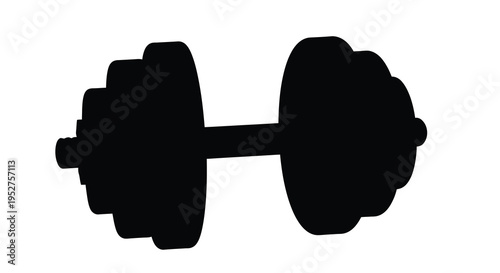 Black dumbbell isolated on a white background a striking silhouette