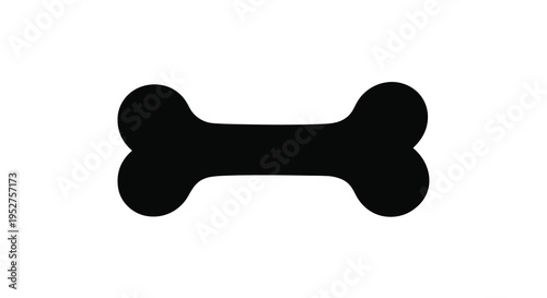 A simple black shape of a dog bone a classic silhouette