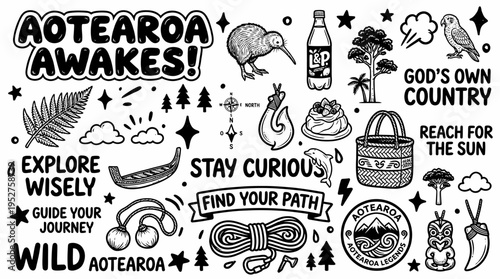 Aotearoa Awakes! Maori Culture, Nature, Travel Icons