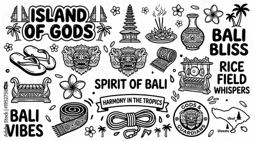 Bali Doodle Art: Island of Gods, Culture, and Tropical Vibes