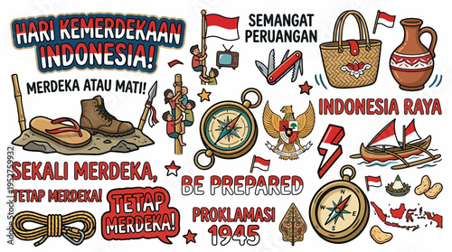 Indonesia Independence Day Celebration Doodle Art