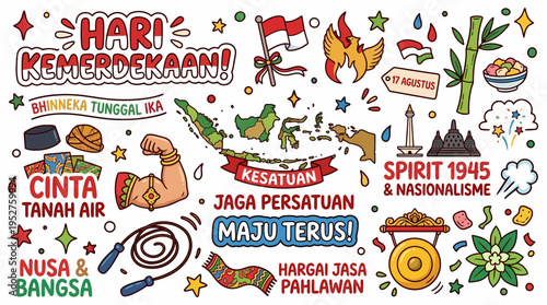 Indonesia Independence Day Doodle Art