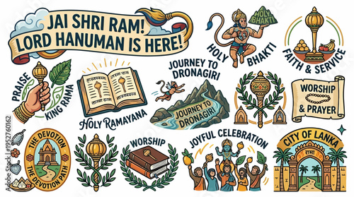 Lord Hanuman Hindu God Illustration Collection