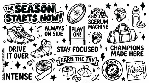 Rugby Season Start Doodle Art - Sports Lifestyle