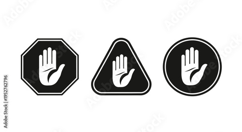 stop hand sign icon a universal symbol for warning restriction and no entry or danger