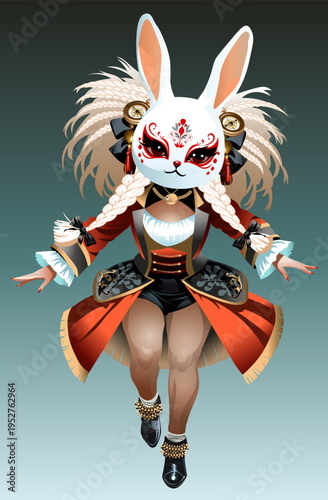 Cute pirate in the rabbit mask
