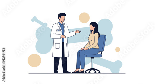 Doctor consulting patient about bone health, medical examination, healthcare concept