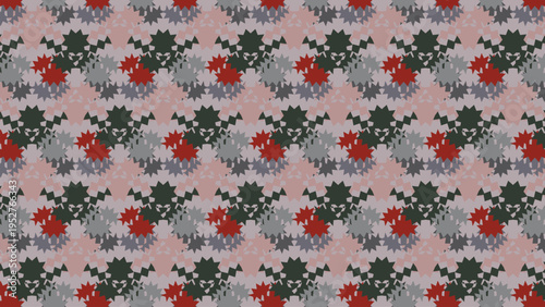 Seamless vintage knitted fabric with floral and star pattern design texture for decorative textile background